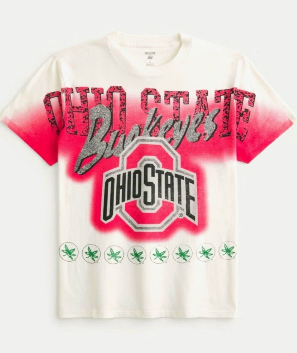 Ohio State Buckeyes Hollister Graphic Print T Shirt Men's XL Relaxed Fit NWT